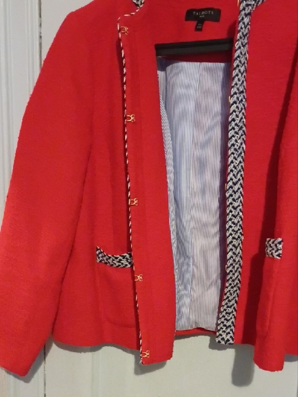 Talbots Bright Red Textured Lady Jacket - Picture 8 of 8